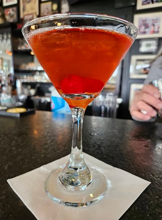 Cosmopolitan martini served at the bar