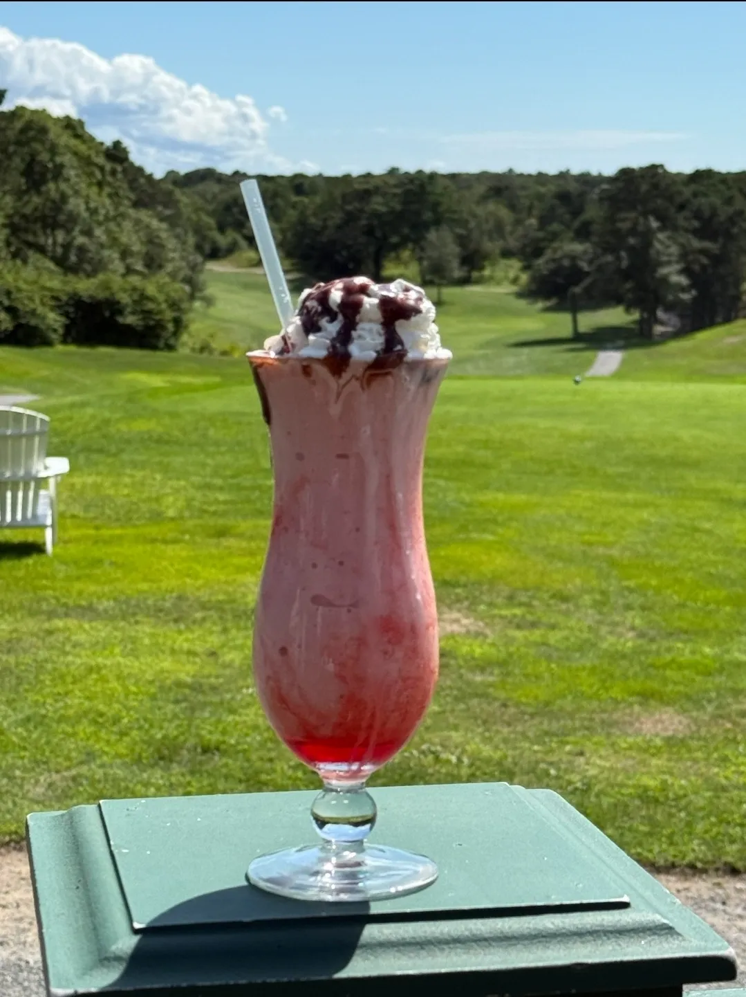 Frozen berry cocktail with whipped cream